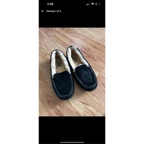 UGG Womens Ansley Black Moccasin Slippers Size 6 Uggs - Picture 5 of 5
